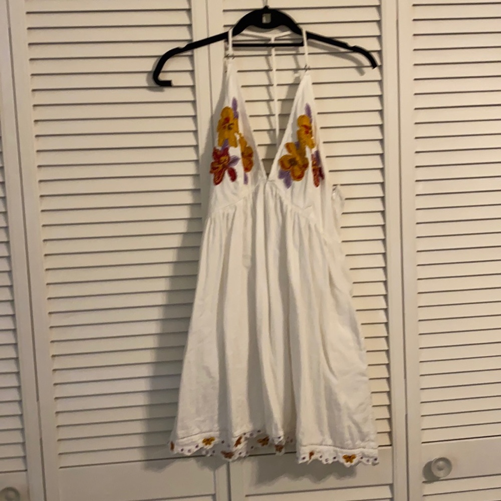 Free People White Embroidered Dress